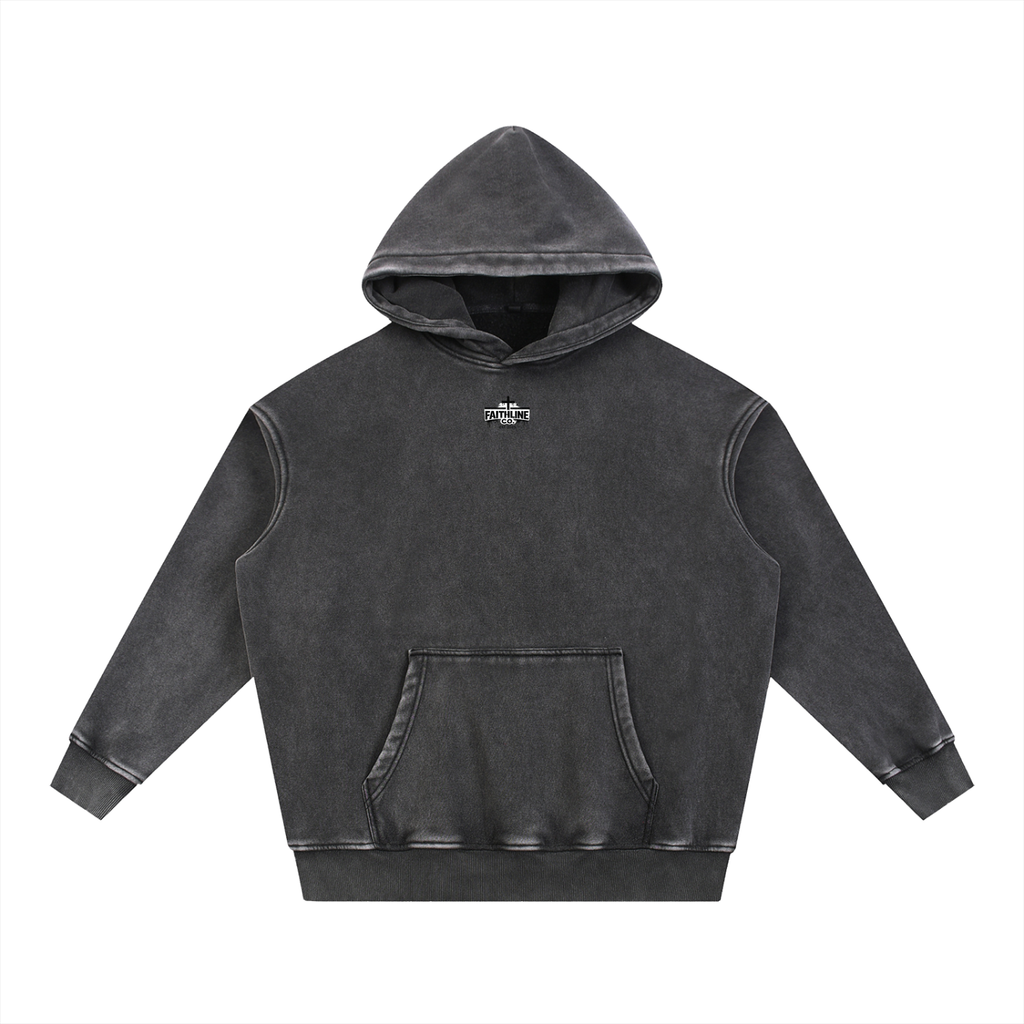 Snow Wash Oversize Hoodie fear bows to the lion of Judah